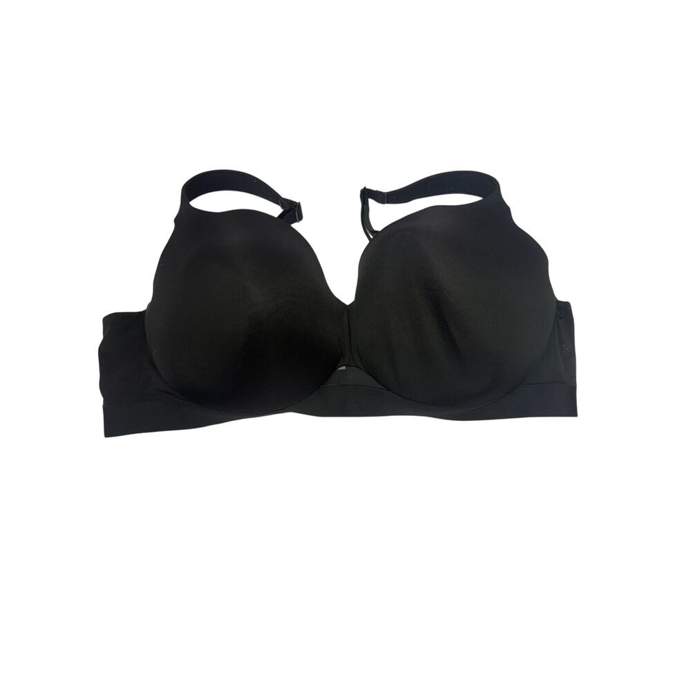 Cacique Lightly Lined Full Coverage Bra 46DD Black Underwire Adjustable